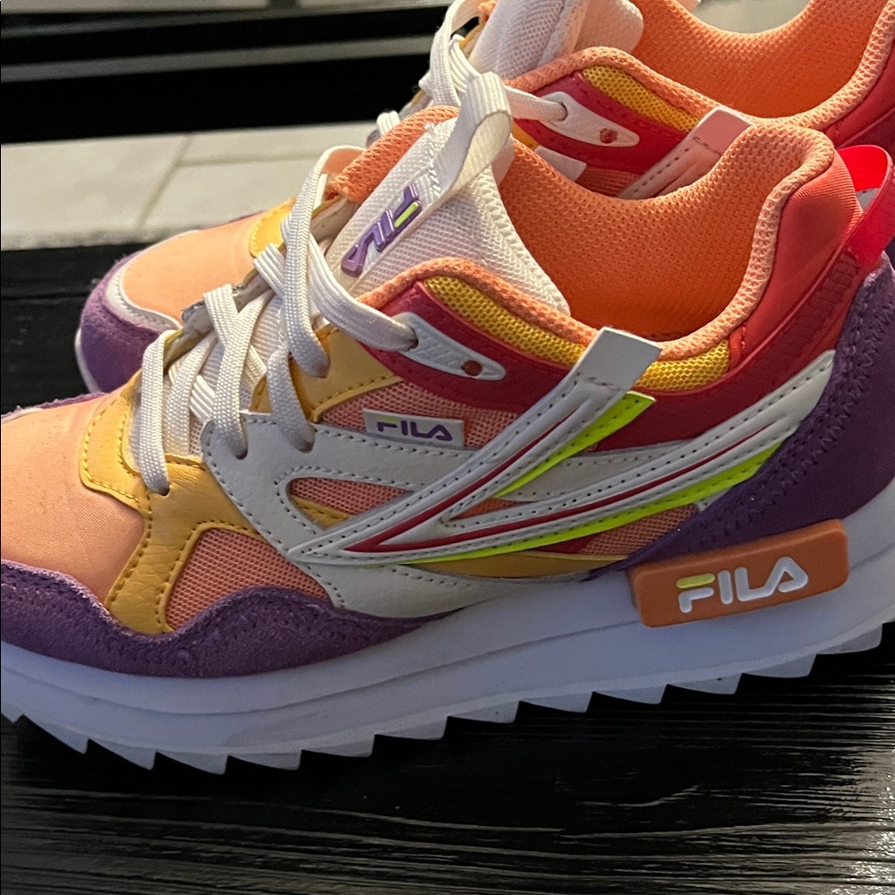 Fila Kids' Orange and Purple Sneakers